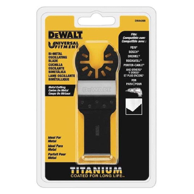 DEWALT DWA4209 Oscillating Multi-Tool Titanium Metal Blade - Perfect for Wood, Metal & Drywall Cutting - Ideal for DIY & Professional Renovation Projects