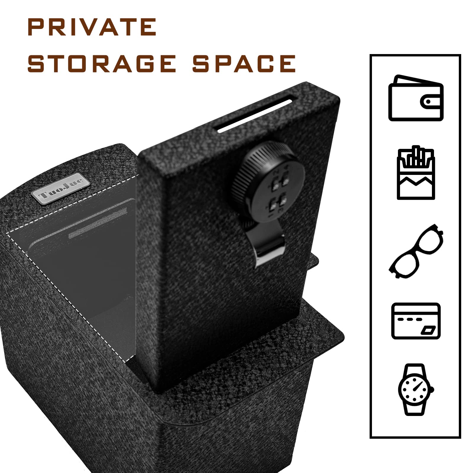 **Lockable Gun Safe Box for 2005-2015 Toyota Tacoma - 4-Digit Combination Lock, Secure Center Console Organizer - Perfect for Vehicle Storage & Firearm Safety**