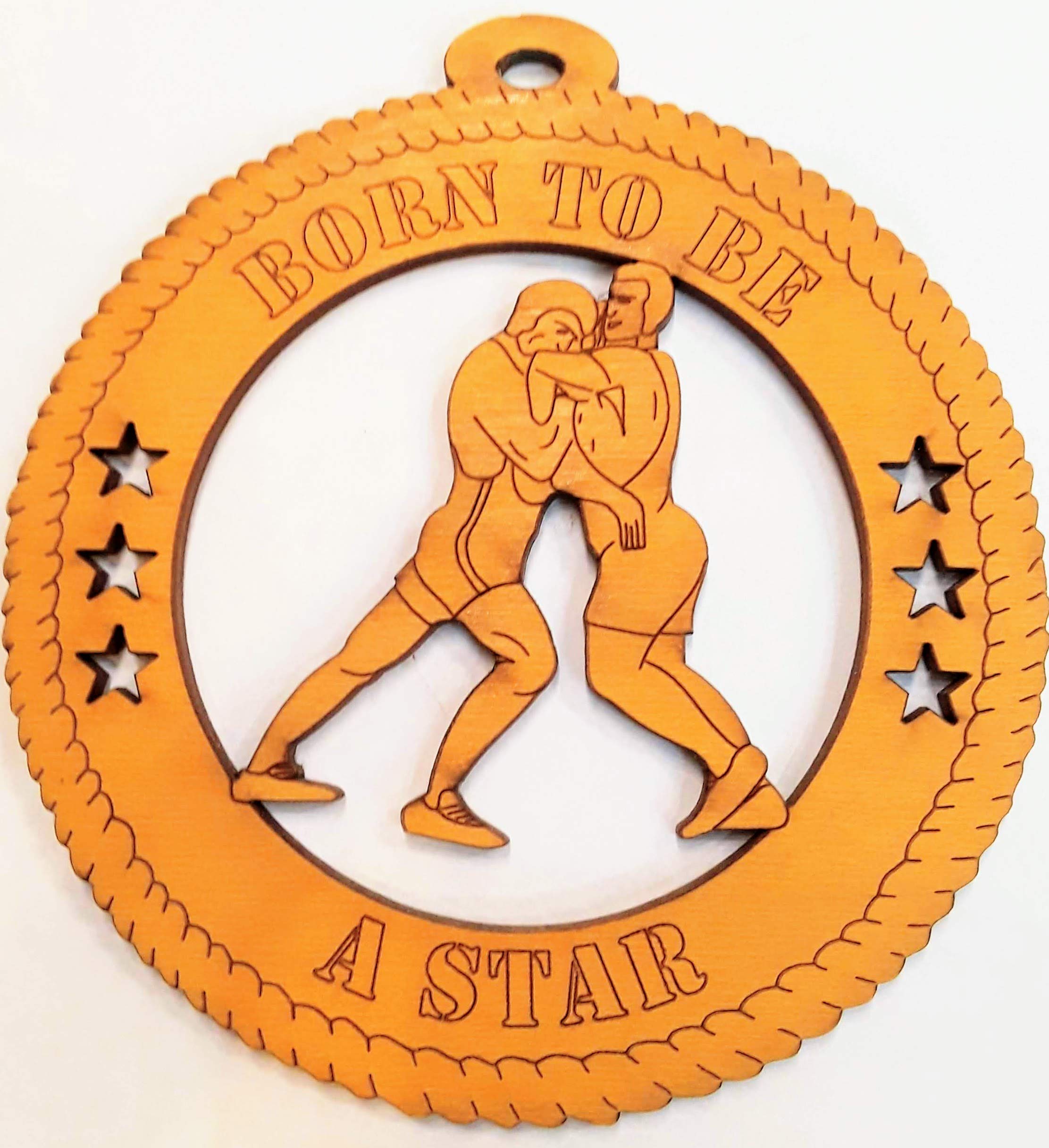 Handmade Wooden Wrestling Ornament - Unique Sports Decor for Home, Office, or Gym - Perfect Gift for Wrestlers and Fans
