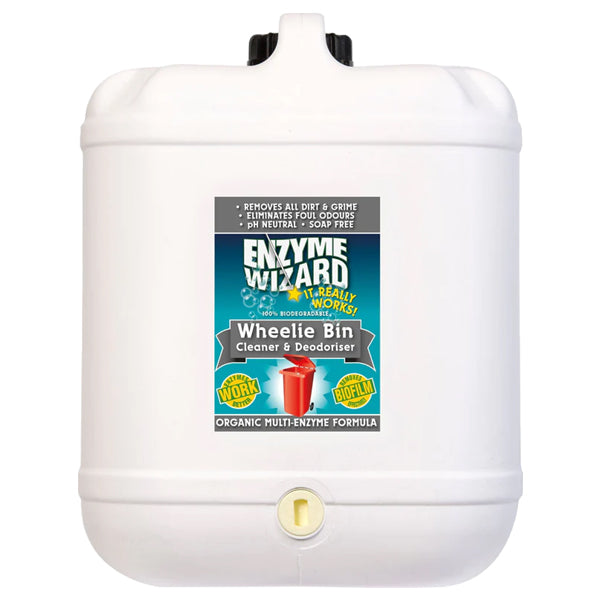 Enzyme Wizard Wheelie Bin Cleaner - Natural Odor & Waste Remover for Trash Cans | Eco-Friendly Garbage Bin Deodorizer for Home, Yard & Outdoor Use