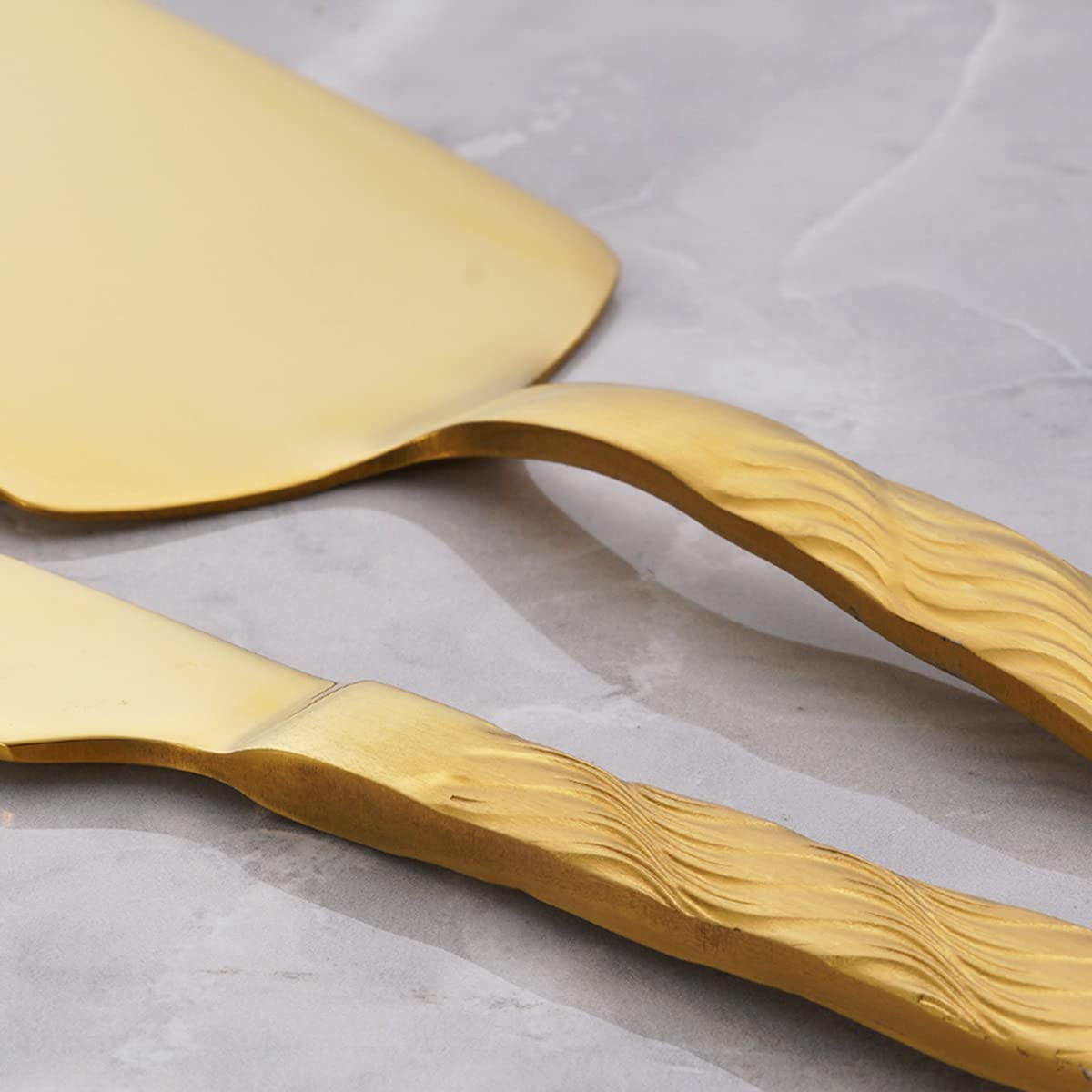 Premium Gold Cake Cutting Set - Stainless Steel Cake Knife & Server for Wedding, Birthday, Party | Elegant Cake Pie Cutter for Anniversary, Baby Shower & Special Events