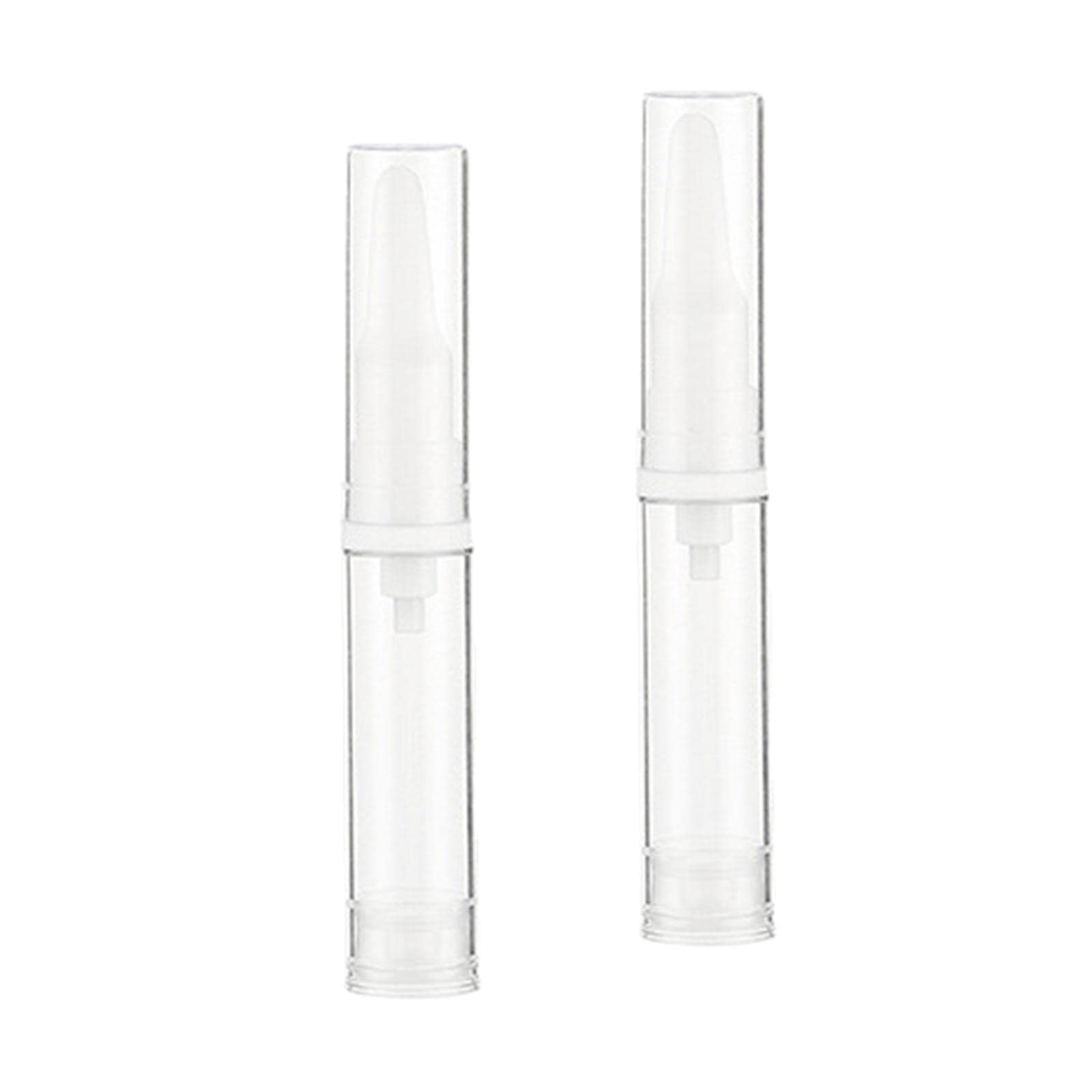 2Pcs 15ml Travel Press Pump Bottles - Refillable Empty Cosmetic Containers for Lotion, Eye Cream & Serums | Clear Airless Pump Vials for Skincare, Makeup & Travel Essentials | Perfect for Home, Gym & On-the-Go Use