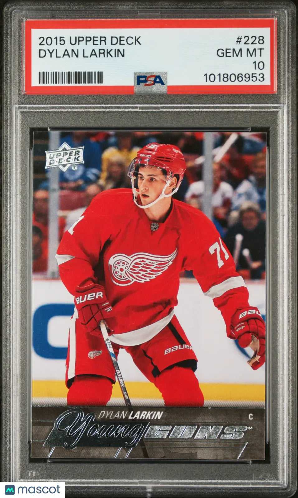 2015-16 Upper Deck Series One Hockey Dylan Larkin Young Guns Rookie Card PSA 10 Gem Mint - Perfect for Collectors & Hockey Fans Display