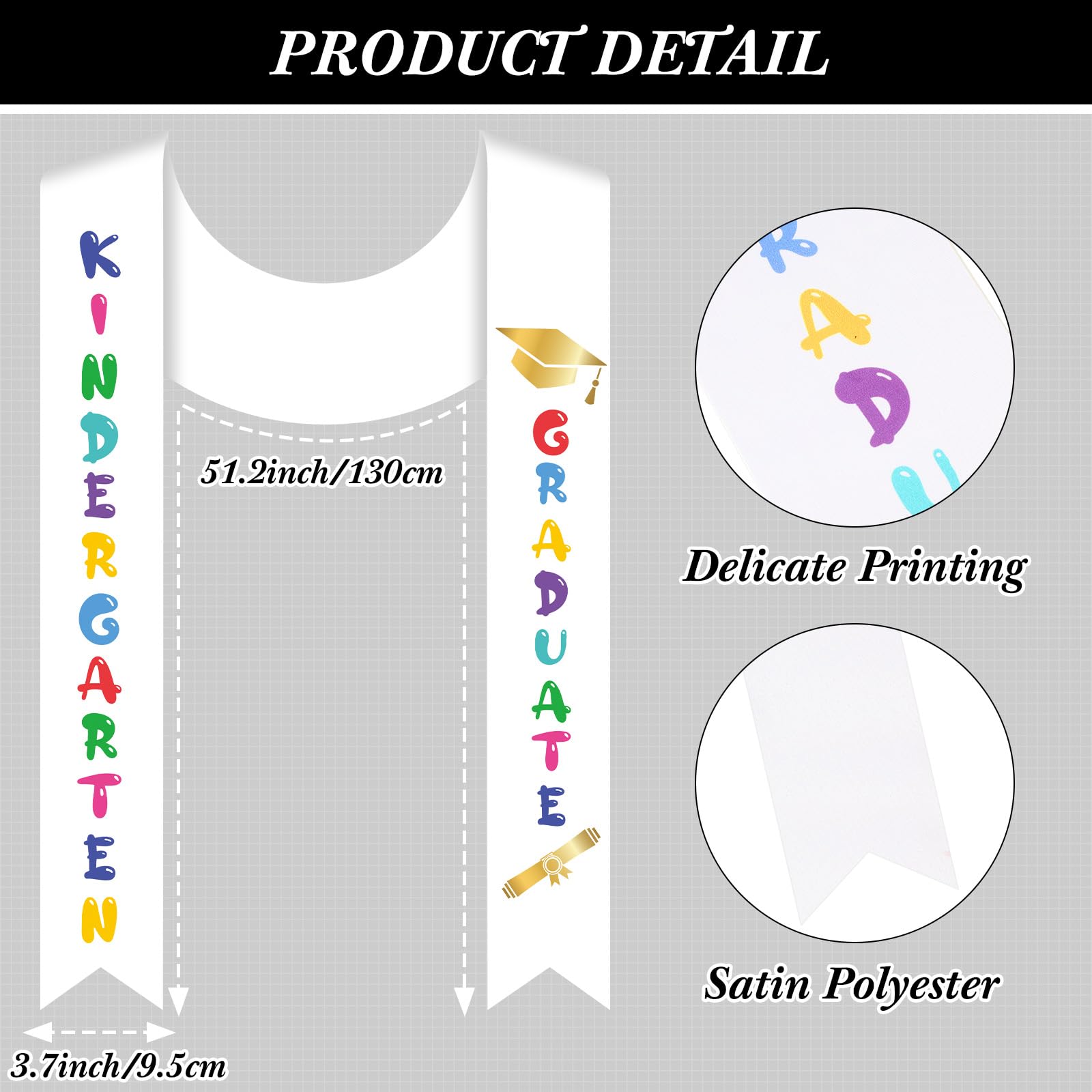 2025 Preschool & Kindergarten Graduation Gown Cap & Tassel Set with Printed Stole - 2 Pack Kids Graduation Outfit for Boys & Girls - Perfect for Ceremonies, Photos & School Celebrations
