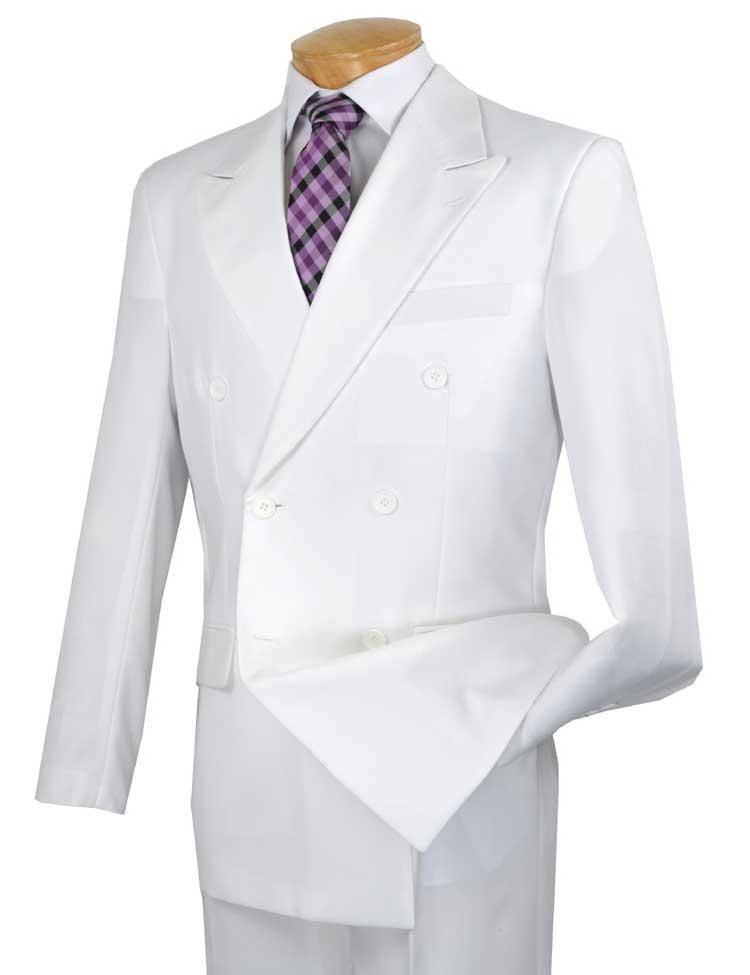 White Double Breasted Regular Fit Suit for Men | Classic Business Formal Wear | Perfect for Weddings, Office & Special Occasions