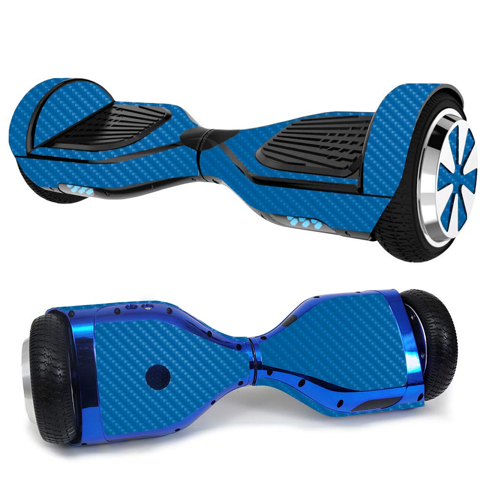 MightySkins Carbon Fiber Hoverboard Skin - Blue | Durable Protection for Outdoor Fun