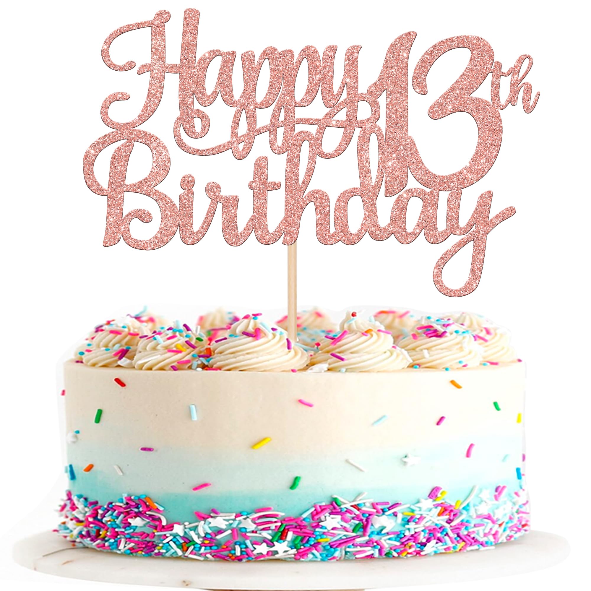 1 PCS Happy 13th Birthday Cake Topper - Glitter 