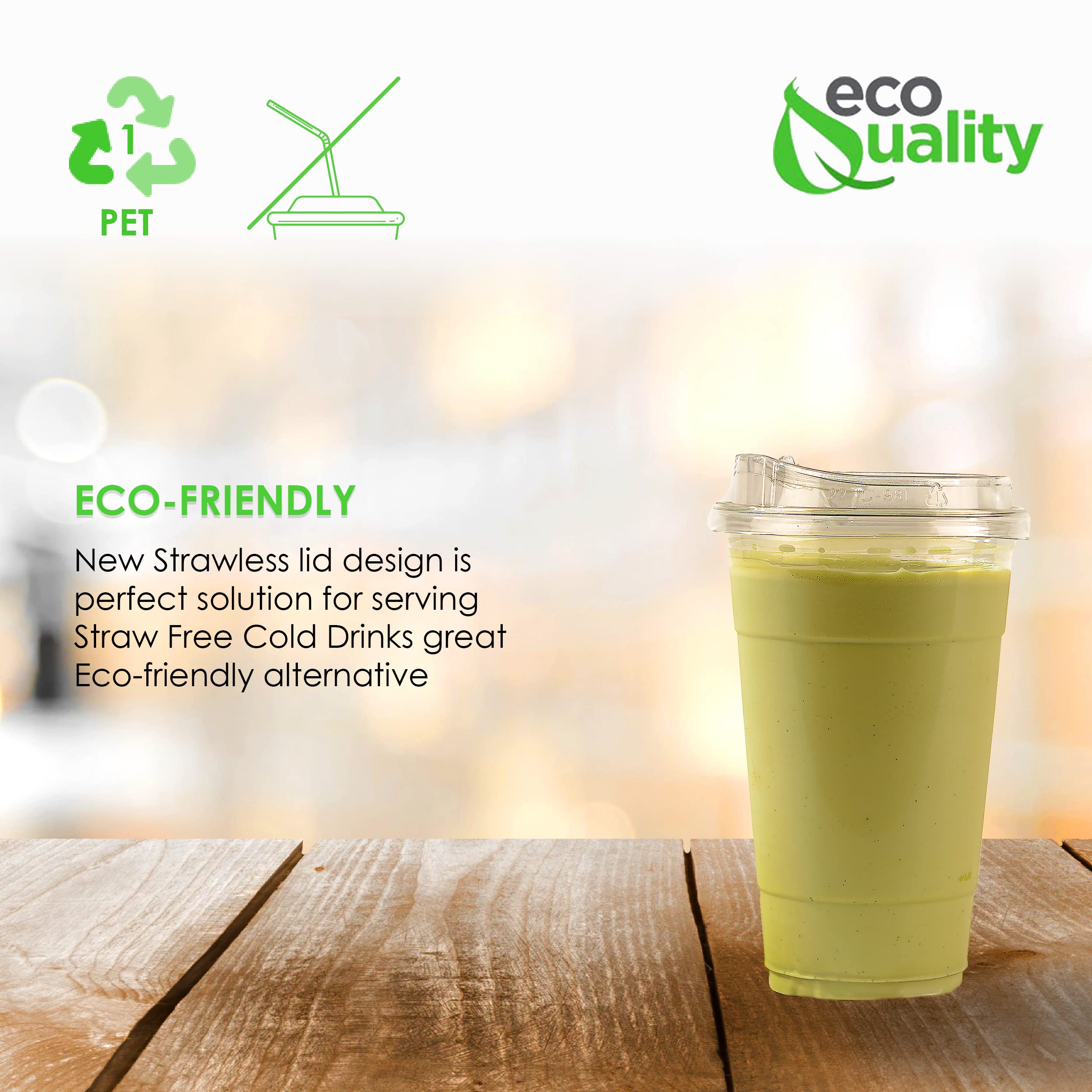 200 Pack 14 oz Clear Plastic Disposable Cups with Sip-Through Lids - Iced Coffee, Smoothie, Juice, Soda, Parfait, Party Drinkware - Perfect for Cafes, Restaurants, Takeout, and Outdoor Events
