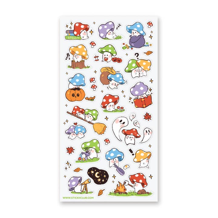 Fall Mushroom Stickers - Waterproof Vinyl Decals for Laptops, Journals & DIY Crafts - Autumn Nature-Themed Decorative Stickers