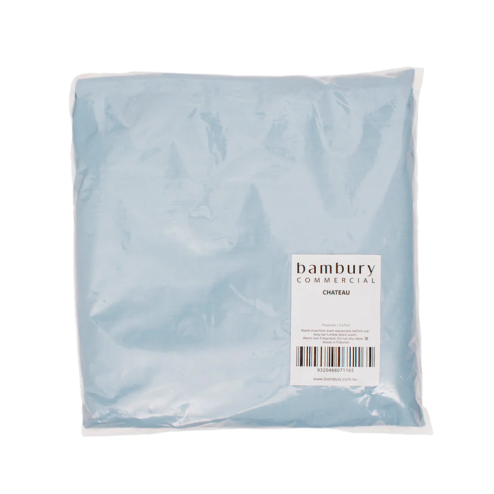 Premium Bambury Commercial 210 Thread Count Polyester/Cotton Blend Sheet Set - Flat or Fitted Sheet in Blue | Soft & Breathable Bedding for Hotels, Dorms & Home Use