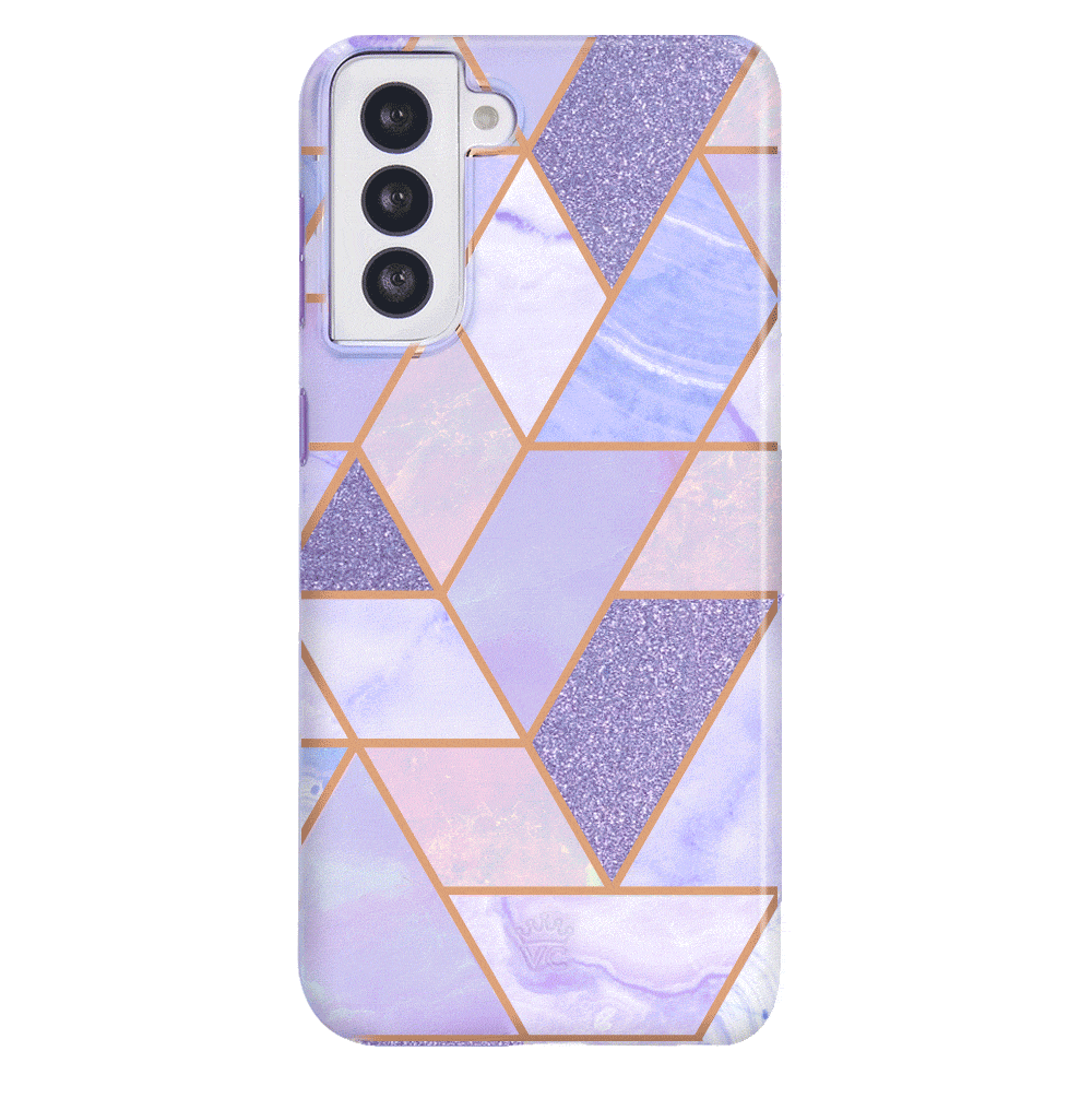 Geometric Marble Phone Case for Samsung Galaxy - Stylish Protective Cover with Unique Purple Design - Perfect for Everyday Use, Work, and Travel