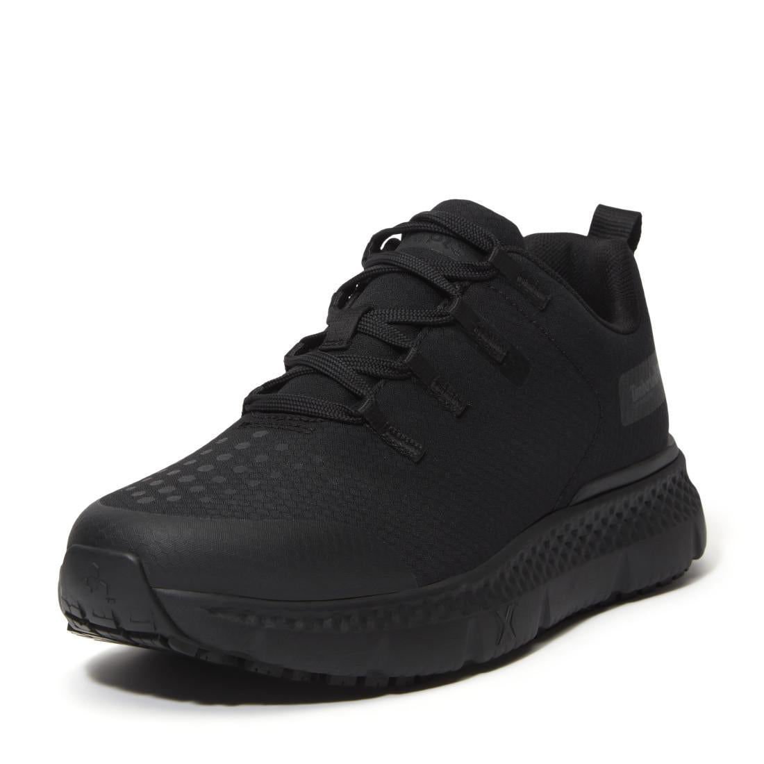 Slip Resistant Work Shoes for Women - Black Ripstop Non-Skid Safety Shoes for Nurses, Waitresses & Restaurant Workers