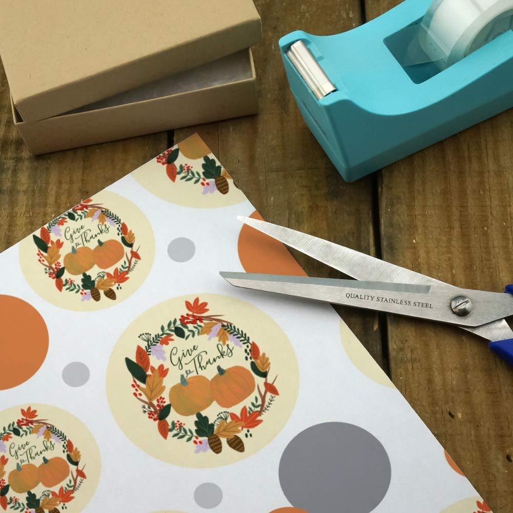 GRAPHICS & MORE Thanksgiving Pumpkin Gift Wrap Paper Roll - Premium Wrapping Paper for Holiday Gifts, Party Decorations & Seasonal Crafts