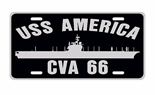 USS America CVA 66 Aluminum License Plate - US Navy Military Car Accessory - Perfect for Veterans, Collectors & Patriotic Car Decoration