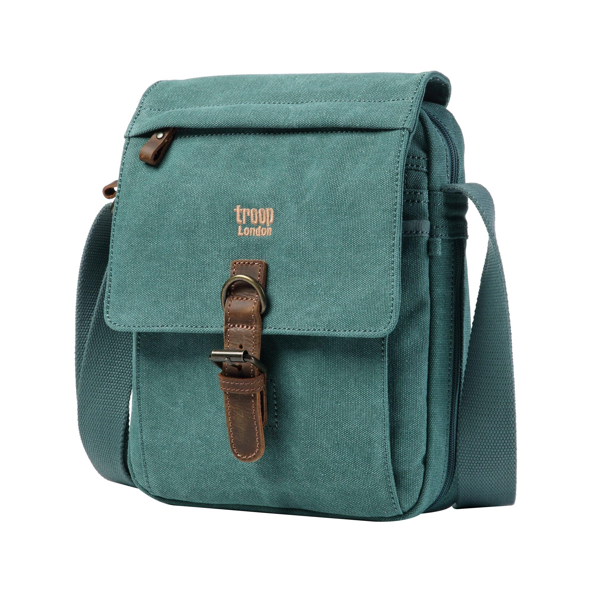 Troop London Classic Canvas Crossbody Bag for Men & Women - Stylish & Durable Shoulder Bag for Travel, Work & Everyday Use