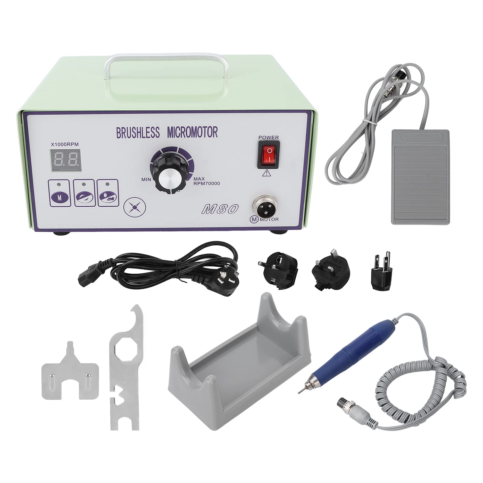 Professional 90000RPM Electric Nail Drill Machine - Portable Manicure Tool with Foot Pedal for Acrylic Nails, Gel Polish Shaping & Nail Art | Perfect for Salon, Home Use & DIY Nail Care (0.09in, UK Plug)