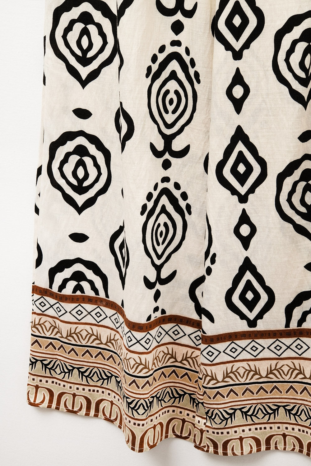 Bohemian Wide Leg Cream Pants for Women - Flowy Comfortable Palazzo Trousers for Casual Outings, Beach Vacations & Boho Chic Style