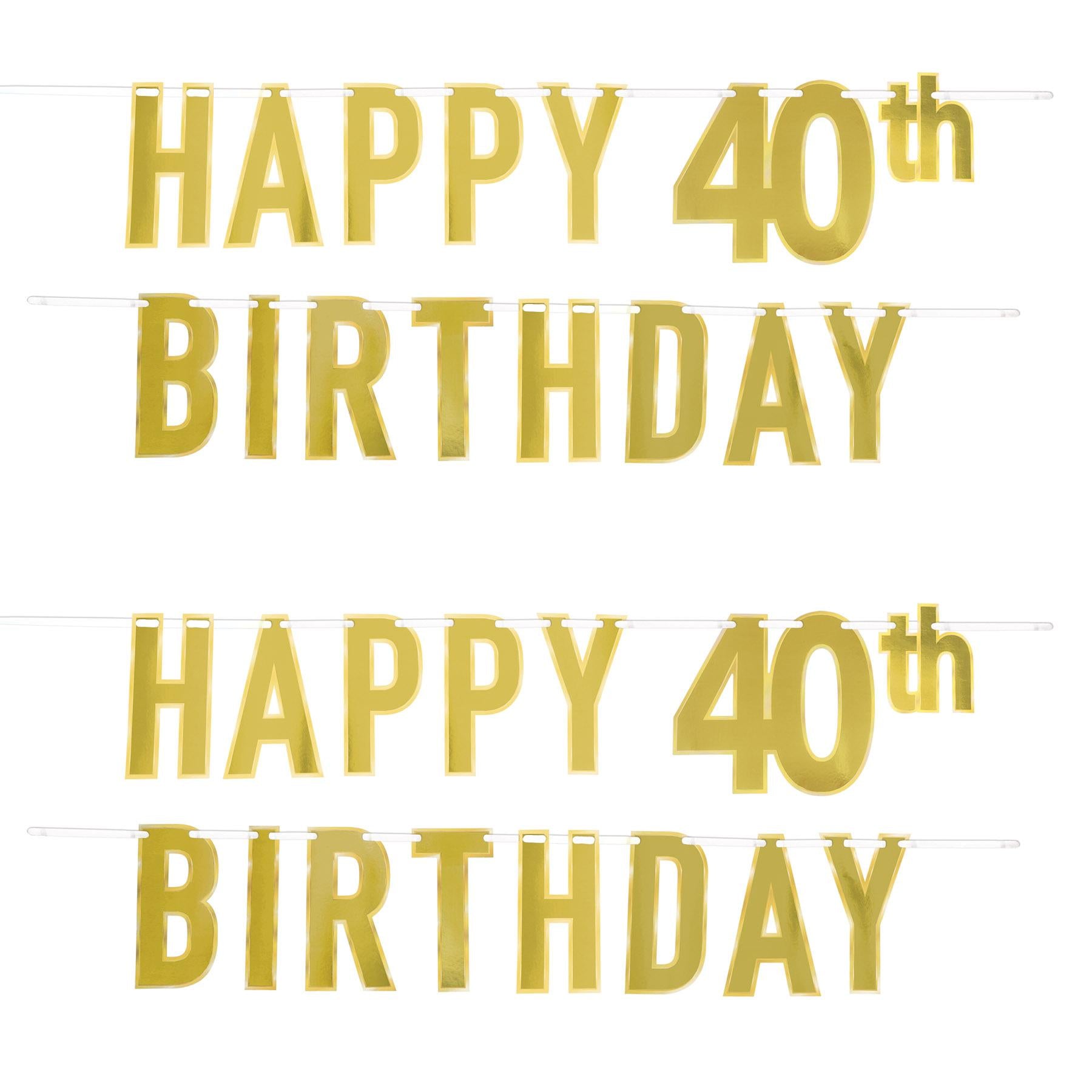 Beistle 12-Pack Foil Happy 40th Birthday Party Streamers - Perfect for Birthday Decorations, Anniversary Celebrations & Milestone Parties