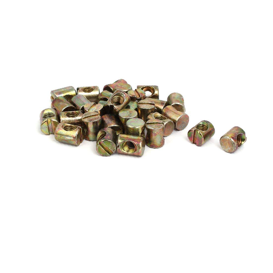 X-DREE 30pcs M6x12mm Cross Dowel Nuts - Furniture Connecting Bolts for Beds, Cribs, Chairs - Slotted Pipe Tube Fasteners - Perfect for DIY Furniture Assembly & Repair Projects