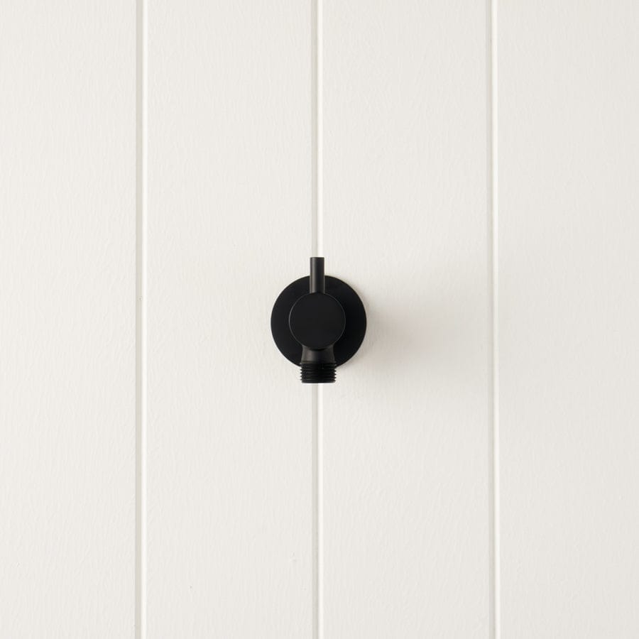 1/4 Turn Angle Valve in Matte Black - Durable Brass Water Shut Off Valve for Sink, Toilet & Plumbing - Perfect for Home, Bathroom & Kitchen Repairs