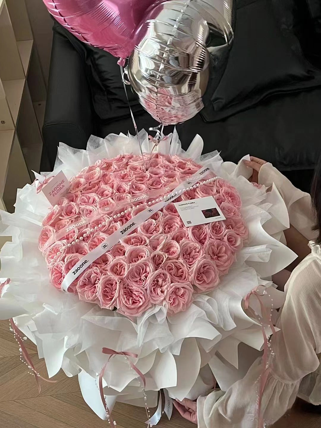 99 Stalks Pink Lychee Roses Fresh Flower Bouquet - Perfect for Weddings, Anniversaries, and Romantic Gifts