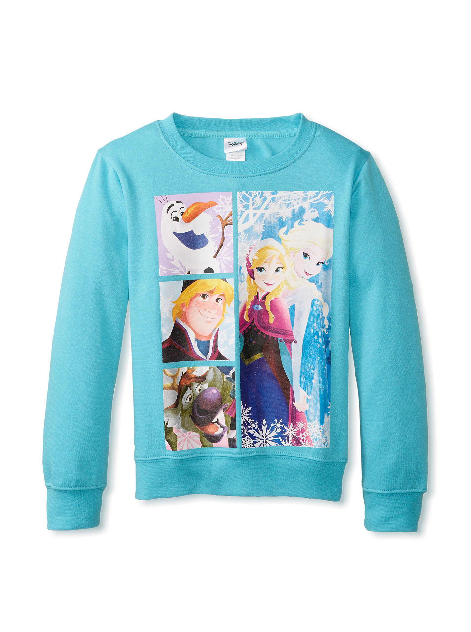 Disney Frozen Characters 4-Pack Kids' Turquoise Pullover Sweater - Warm Winter Hoodies for Girls & Boys, School & Playtime Outfits