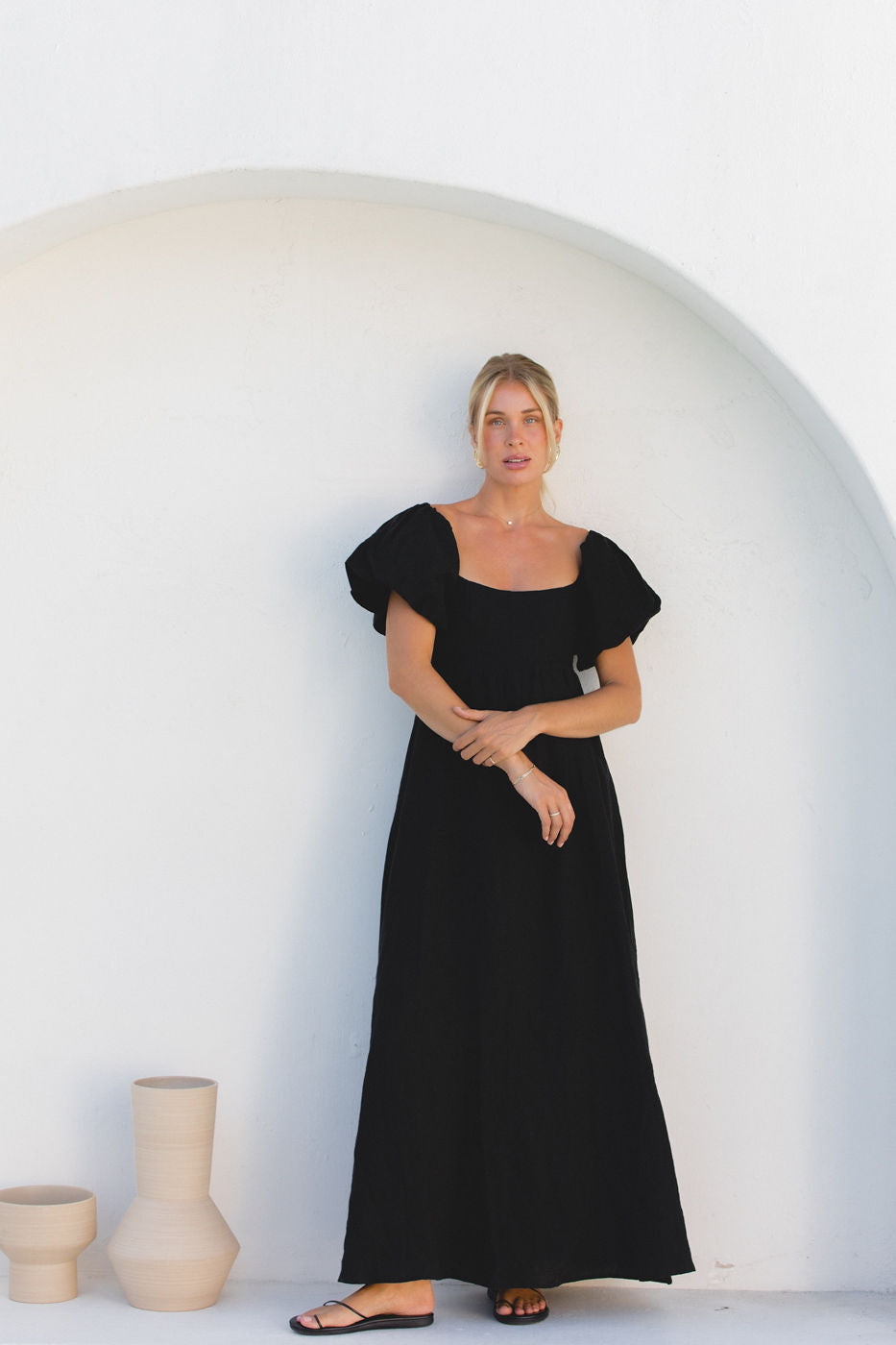 French Riviera Linen Dress for Women - Breathable Summer Beach Dress, Casual Boho Maxi Dress with Pockets | Perfect for Beach Vacations, Resort Wear & Summer Outings