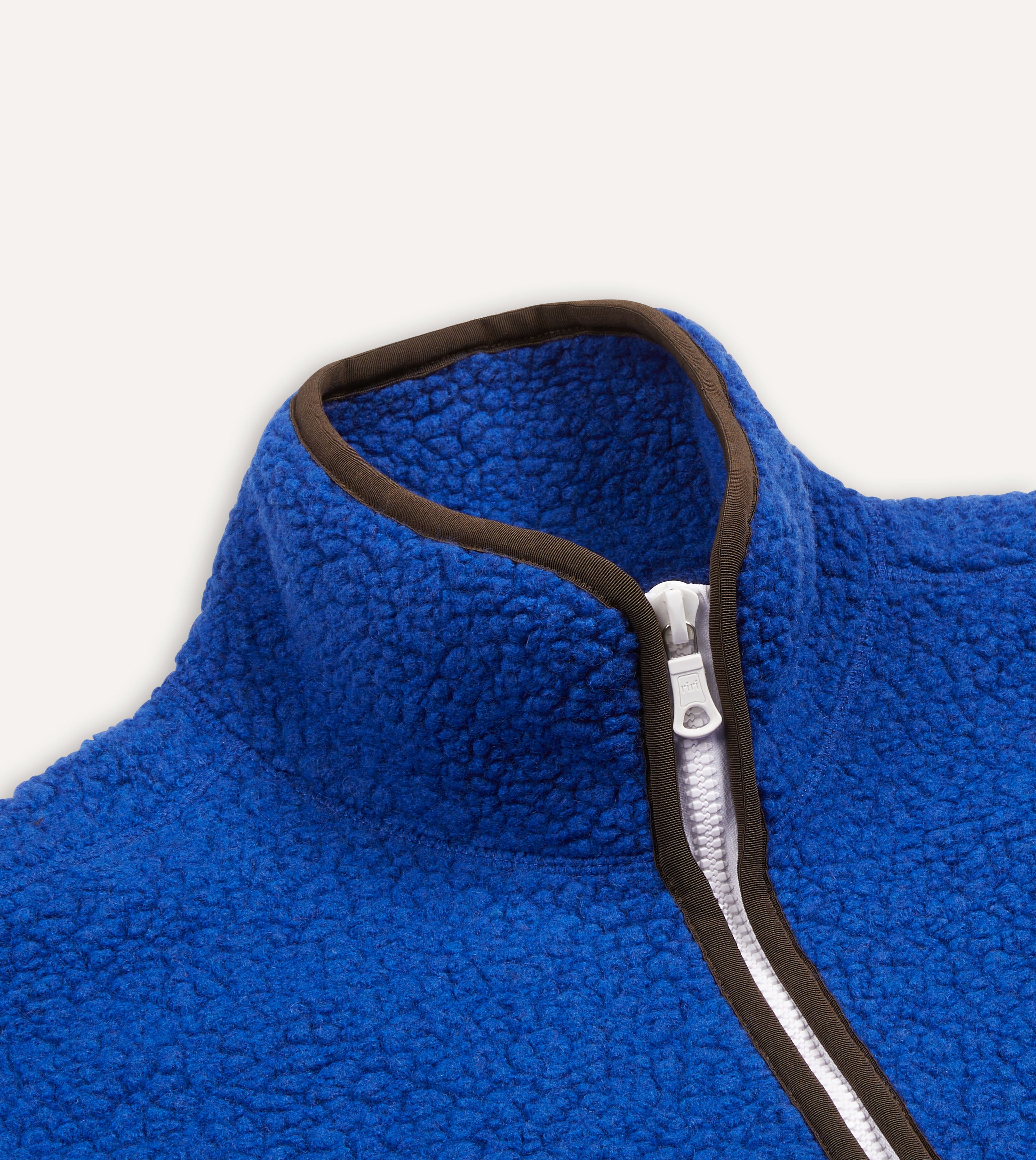Blue Boucle Wool Zip Fleece Jacket for Women - Cozy Winter Outerwear with Pockets | Perfect for Casual Outings, Travel & Outdoor Activities