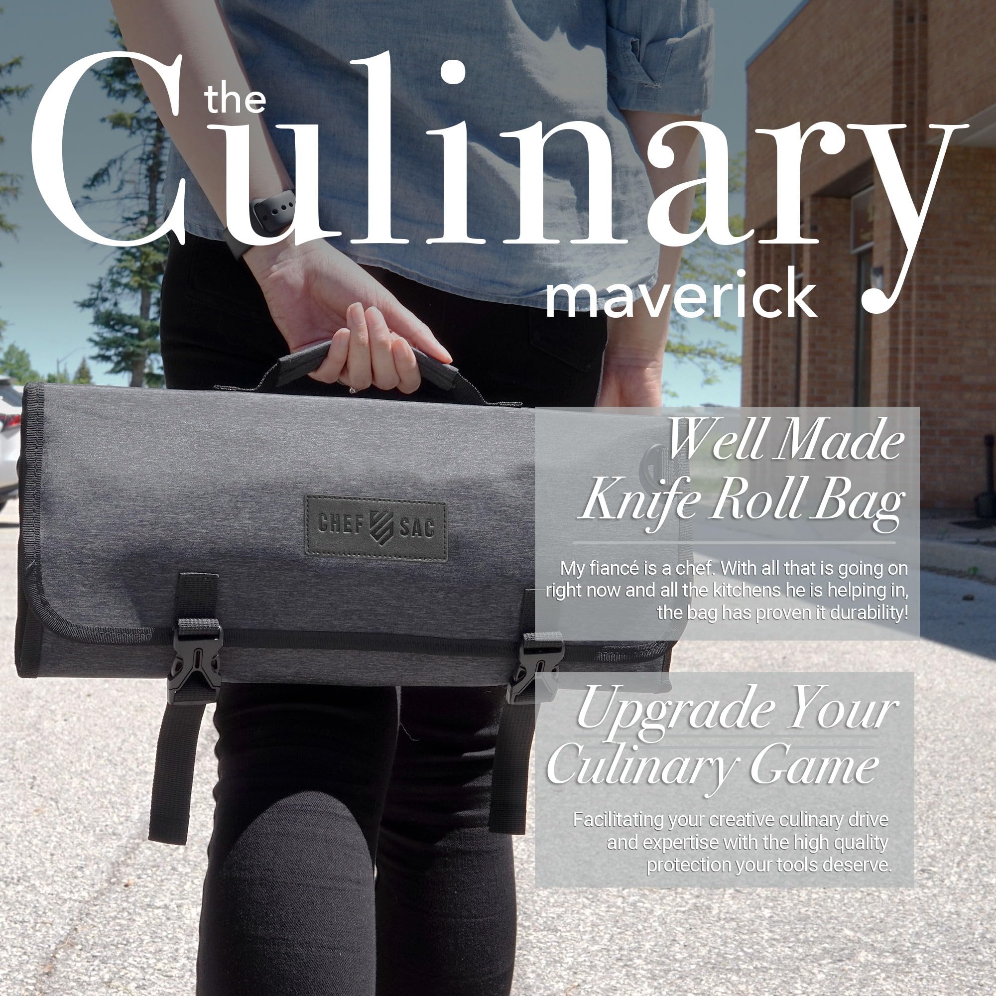 Professional Chef Knife Roll Bag - 8+ Slots Waterproof Knife Storage Case for Kitchen Tools | Durable Knife Carrying Bag for Chefs & Culinary Students (Black) | Perfect for Restaurant Work, Cooking Classes & Travel