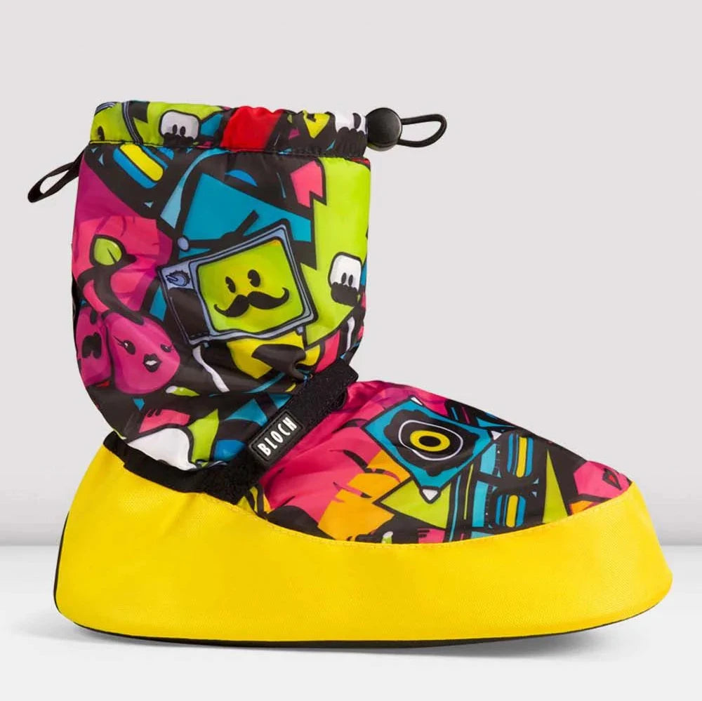 Bloch Kids Sticker Bomb Printed Warm-Up Dance Booties - Perfect for Ballet, Jazz & Dance Class Warm-Ups