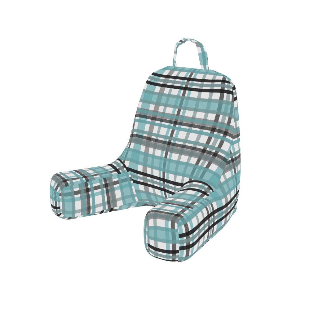 Ambesonne Striped Reading Pillow Cover - Soft Tartan Checkered Design, Classic Overlapping Shapes, Unstuffed Bed Rest Case (Small, Multicolor) - Perfect for Reading, Lounging & Back Support