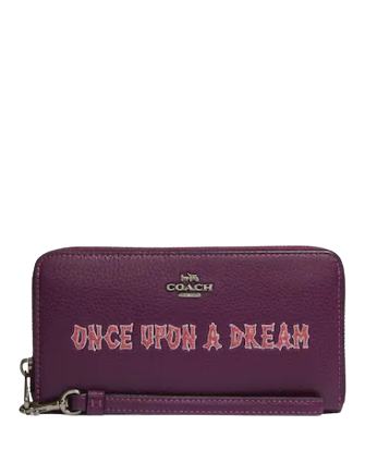 Coach Disney X Coach Long Zip Around Wallet - Signature Canvas Interior with Once Upon A Dream Motif | Perfect for Disney Fans, Everyday Use & Gift Giving