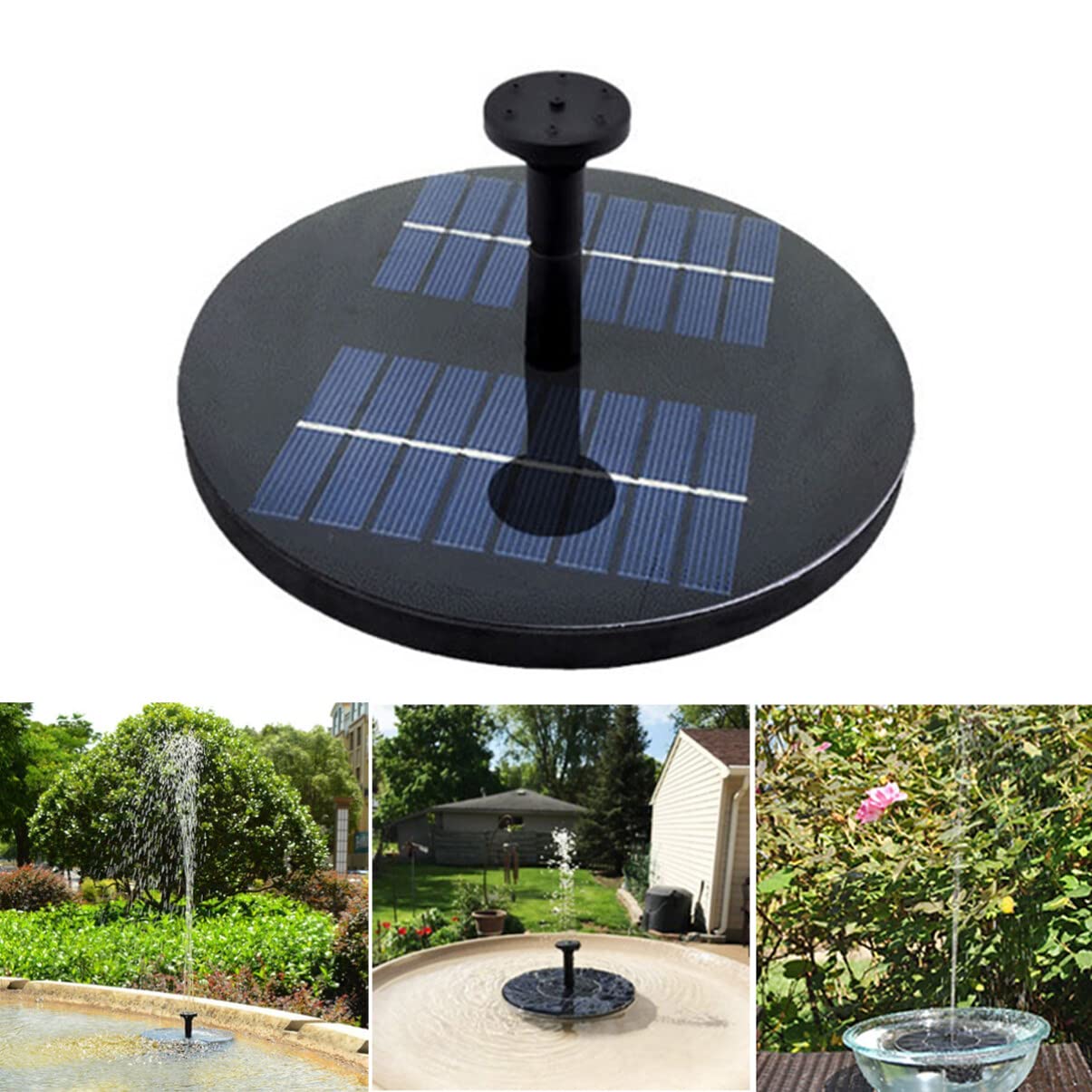 Yardwe 8V 1.6W Solar Fountain Pump - 200L/H Solar Powered Water Pump for Bird Bath, Small Pond, Garden Pool, Aquarium | Outdoor Decoration, Patio, Backyard Water Feature