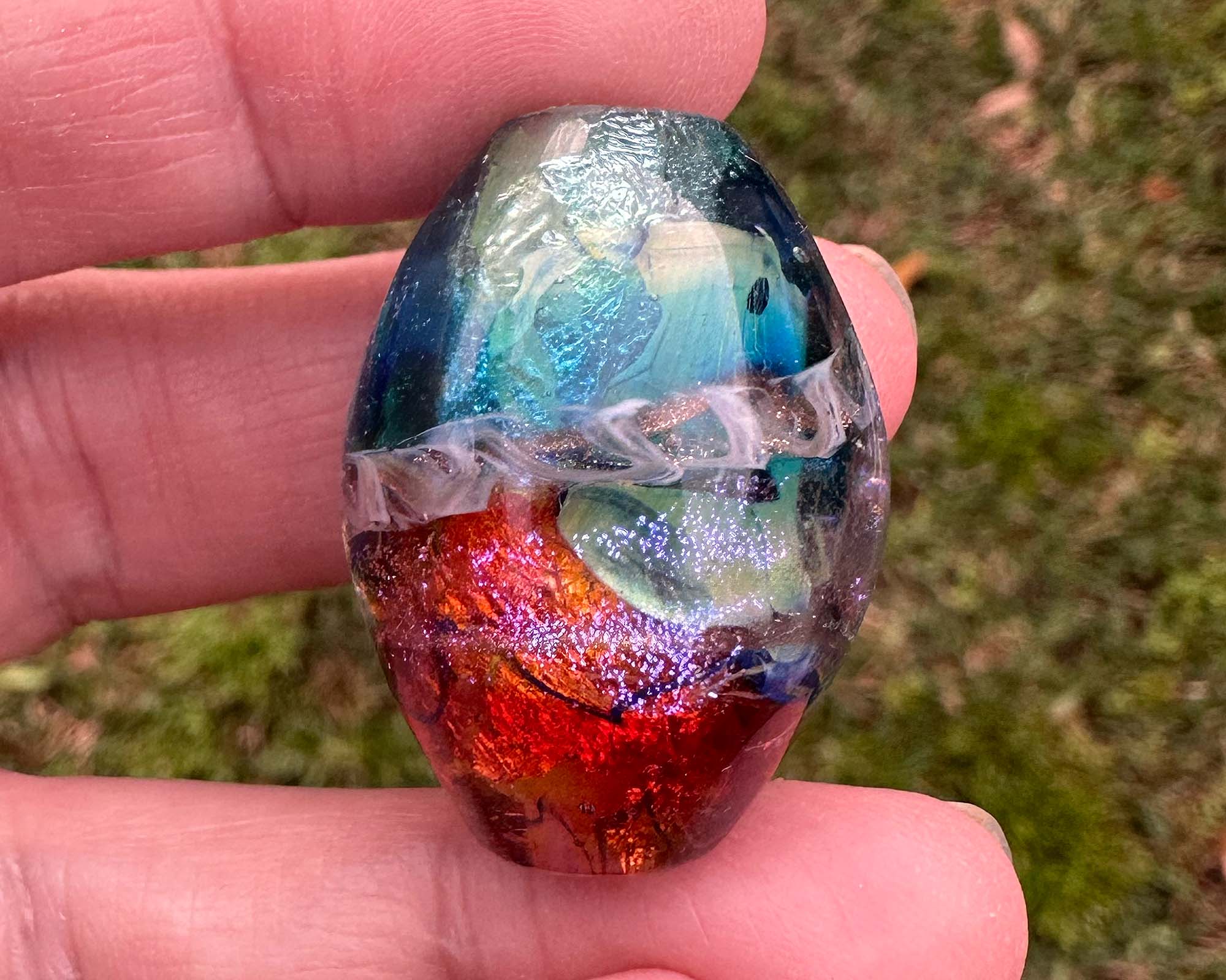 Red Sea Dichroic Lampwork Focal Bead SRA - Handmade Glass Bead for Jewelry Making, DIY Crafts & Unique Gifts - Perfect for Necklaces, Bracelets & Home Decor