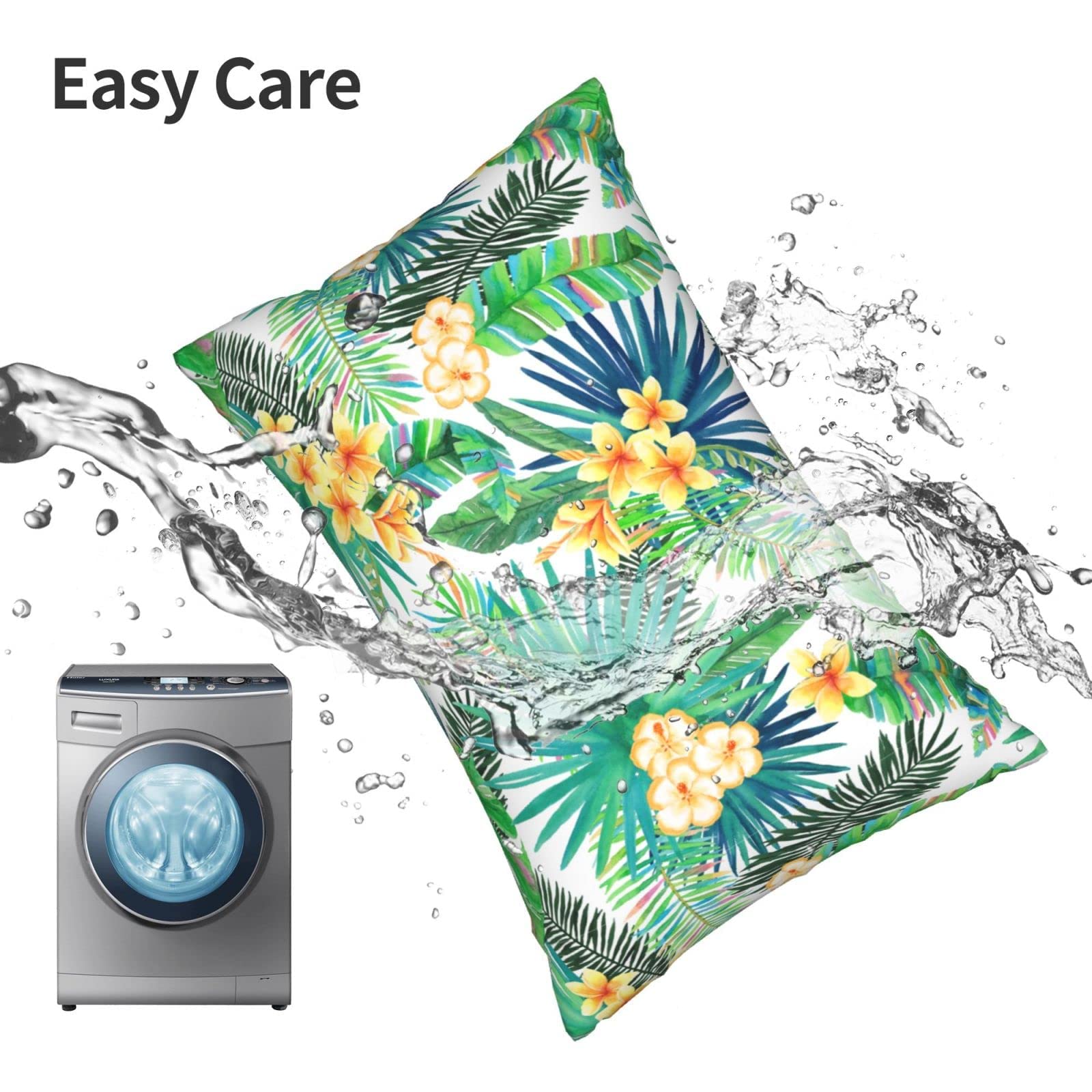 Breathable Palm Leaf Pillowcases with Hidden Zipper - Queen Size 20x30 Inch Soft Lumbar Pillow Cover for Hair & Skin Care | Perfect for Sofa, Couch, Bed & Home Decor
