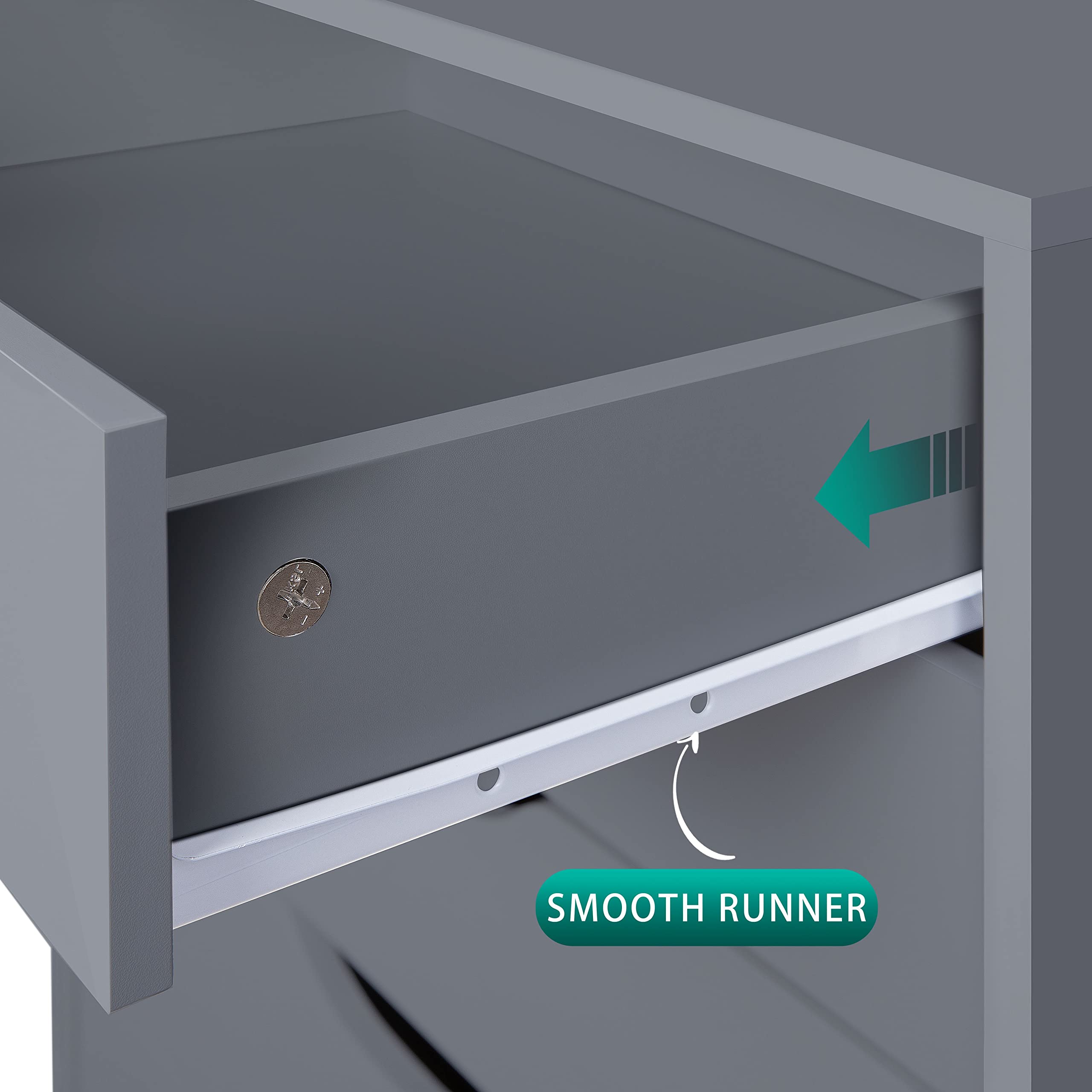 Naomi Home 7-Drawer Rolling File Cabinet with Wheels - Gray Office Storage Organizer for Home & Business, 180 lbs Capacity - Perfect as Under Desk Storage, Printer Stand & Filing Cabinet for Office Organization