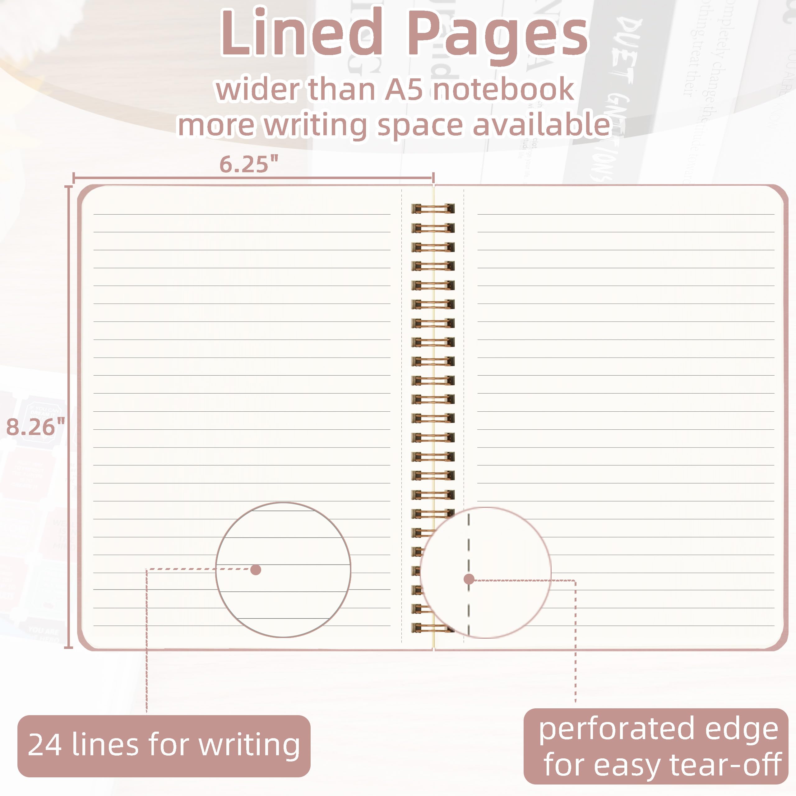 Premium Lined Spiral Notebook - 6.25
