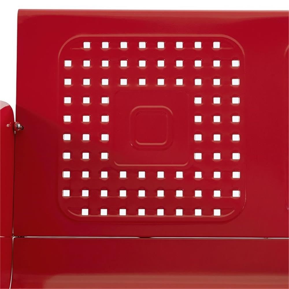 Crosley Furniture Bates Metal Gliding Patio Loveseat in Bright Red - Outdoor Garden Swing Chair for Porch, Deck & Backyard Relaxation
