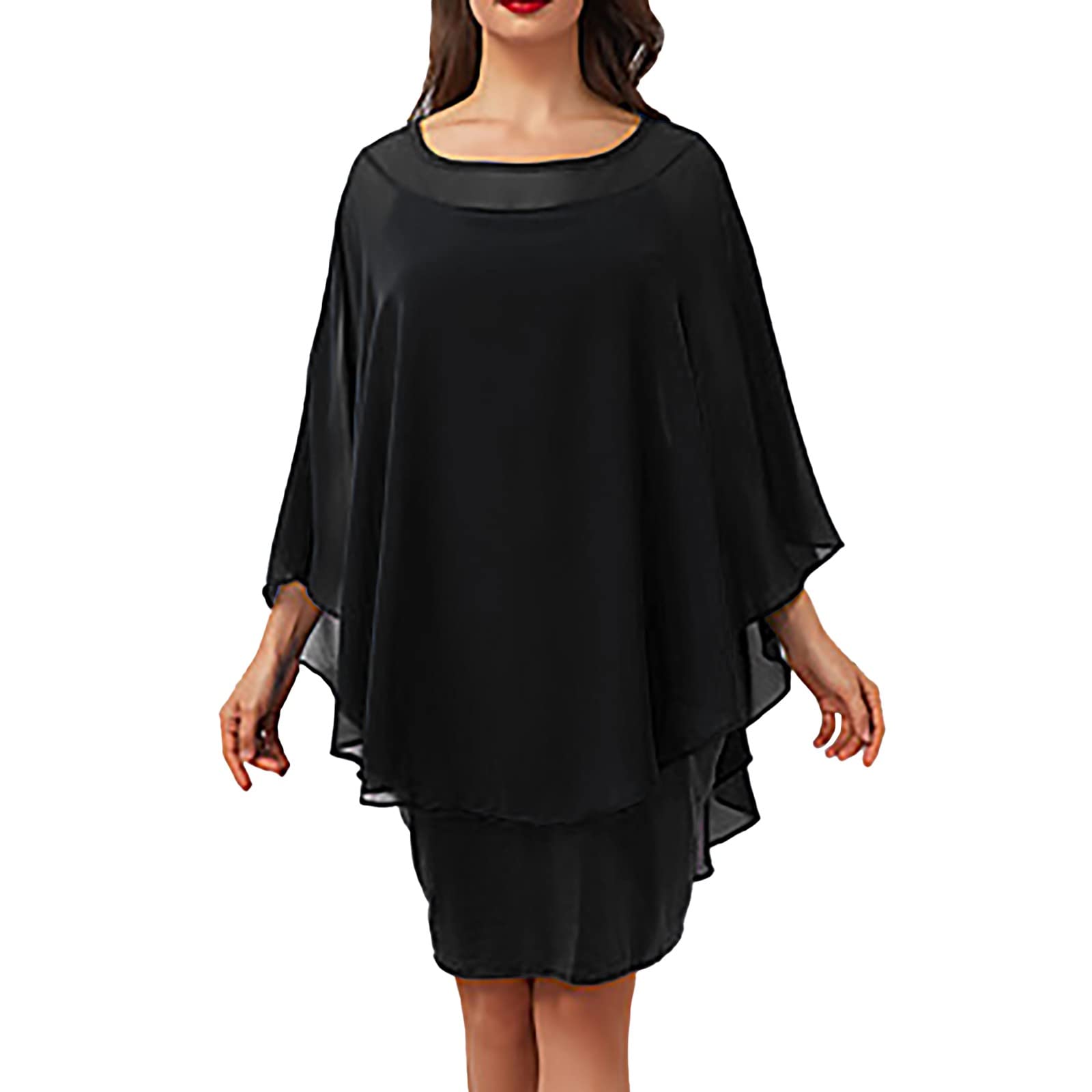 Elegant Sequin Chiffon Cold Shoulder Asymmetric Strapless Dress for Women - Loose Fit Lace Overlay Formal Gown for Parties, Weddings & Evening Events
