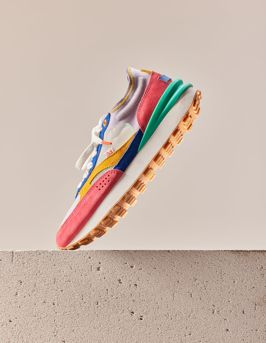 Danaé Low Baskets - Suede and Mesh Sneakers in Rose, Lilac, and Blue | Perfect for Casual Wear, Outfits, and Everyday Comfort