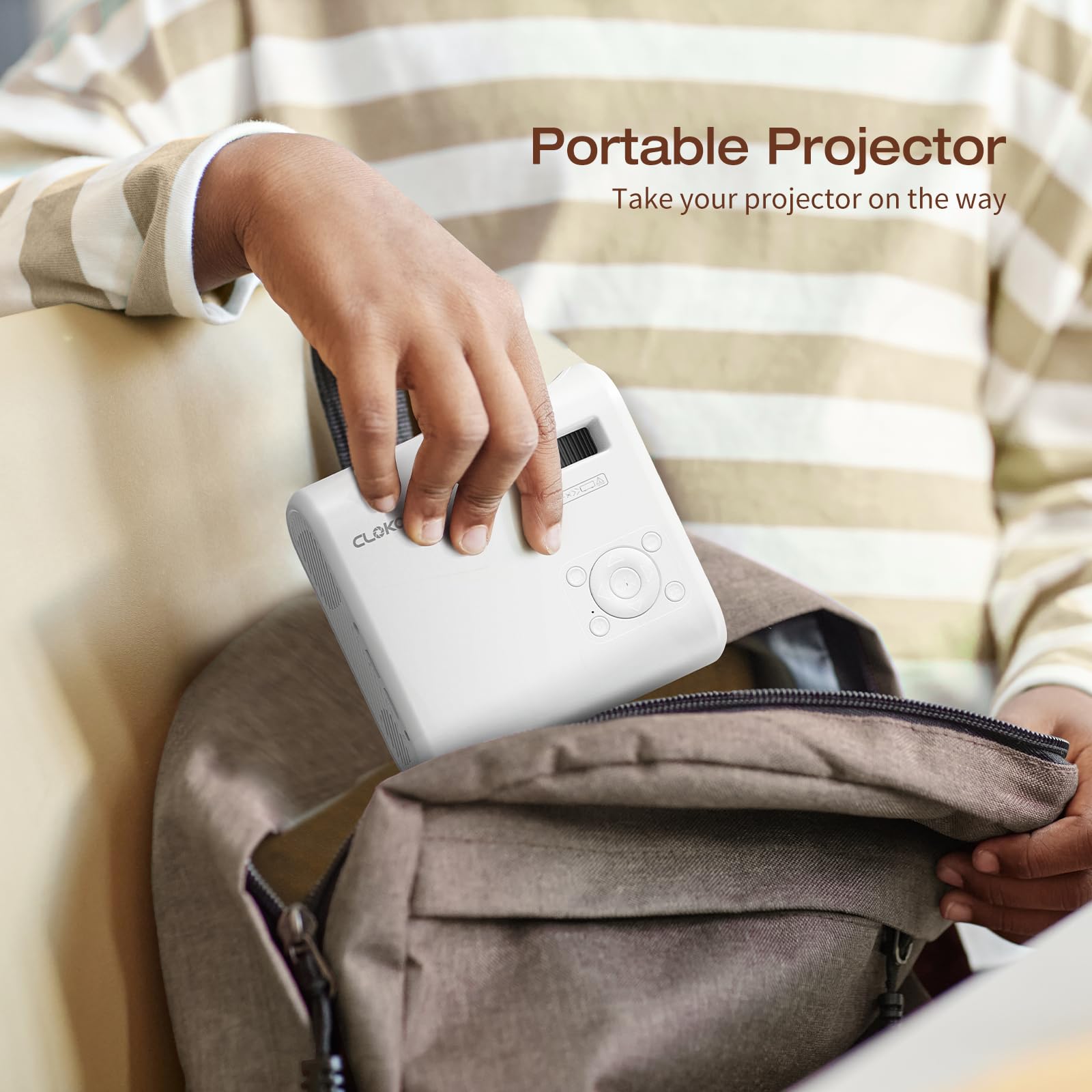 CLOKOWE Mini Projector 2024 - 9000 Lux Portable Movie Projector with Full HD 1080P, Compatible with iPhone, Android, Laptop, TV Stick & Game Consoles | Perfect for Home Theater, Outdoor Movies & Office Presentations