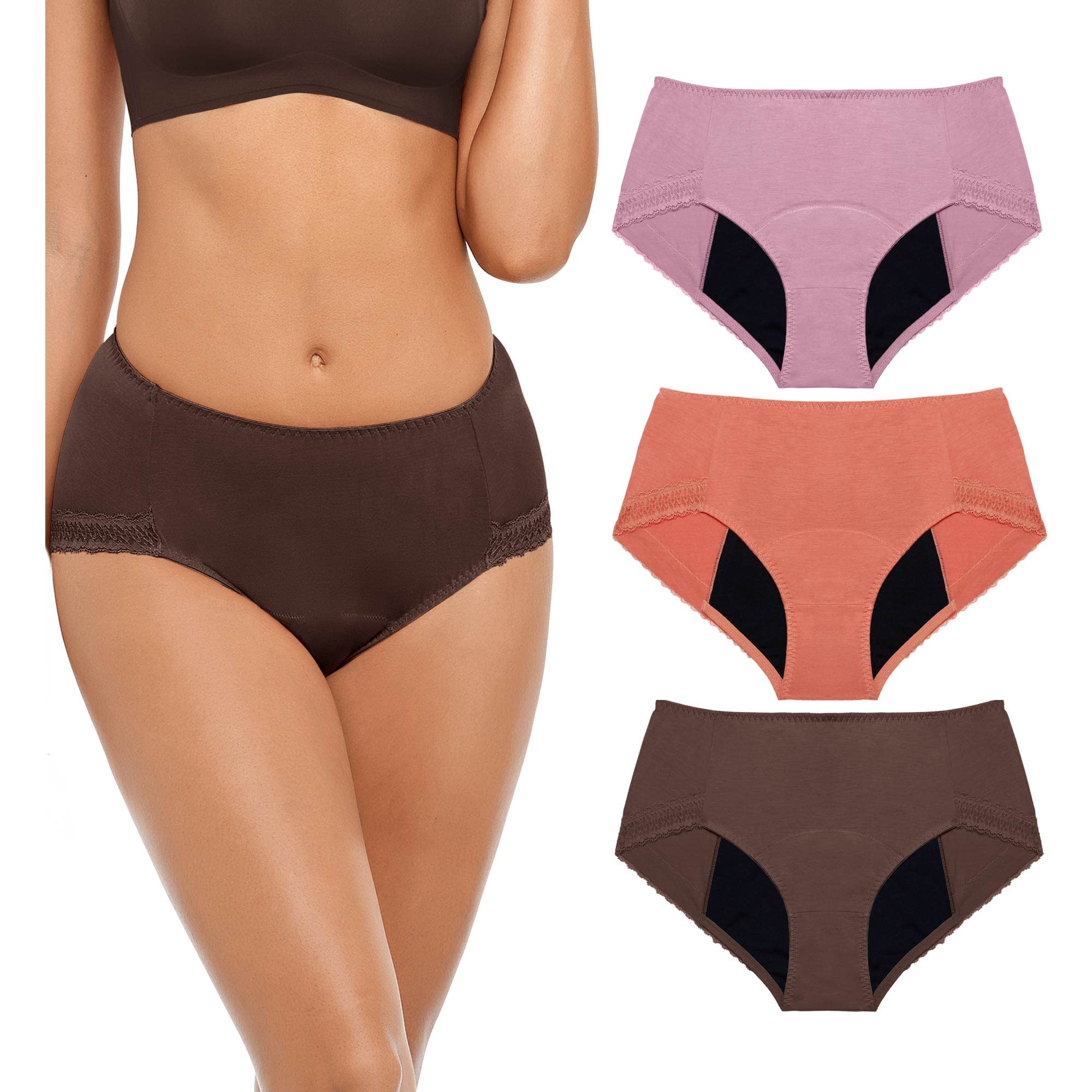 Neione Period Underwear for Women - Leakproof Menstrual & Postpartum Panties - Comfortable Briefs for Daily Wear, Overnight Protection, and Postpartum Recovery