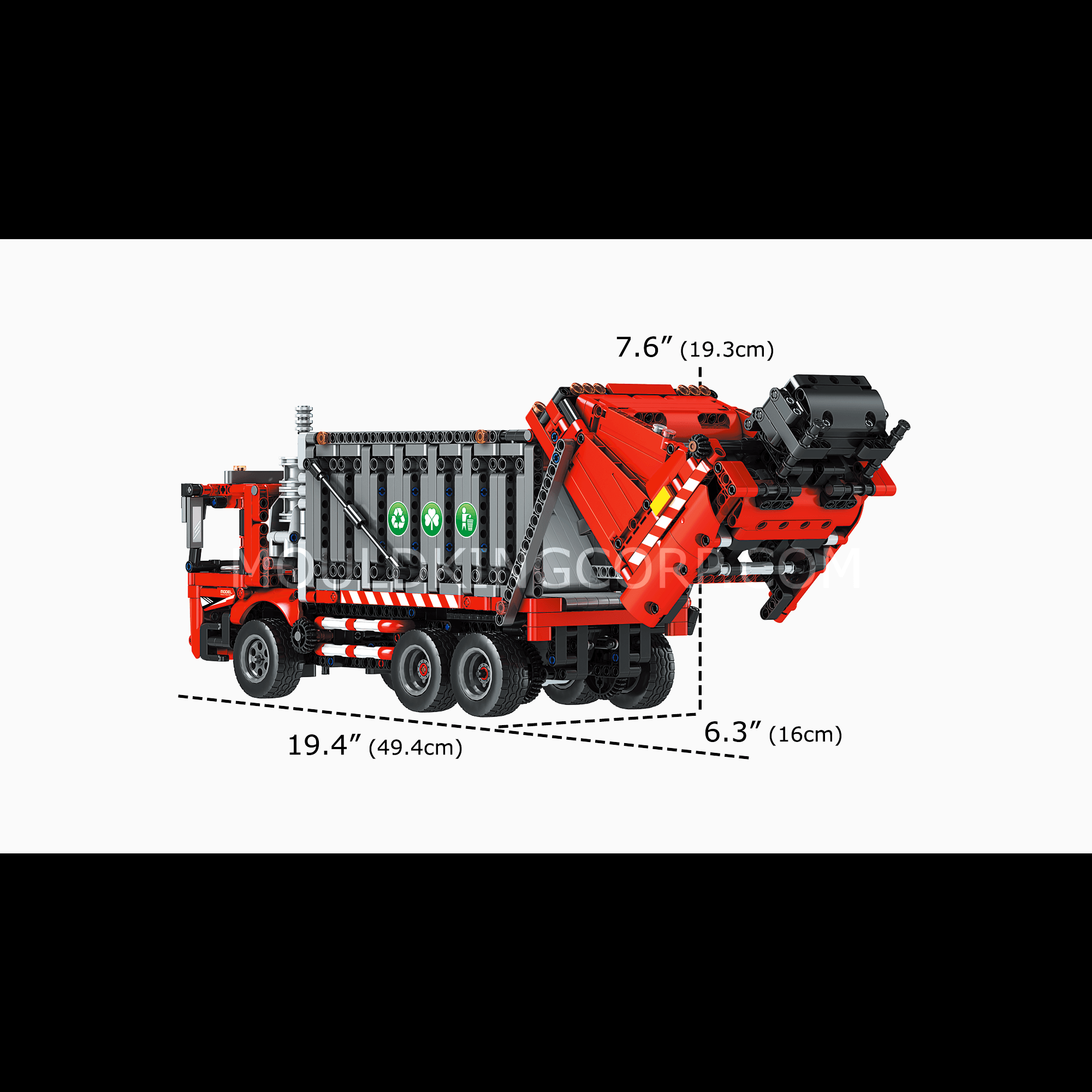 MOULD KING 15019 Remote Control Garbage Truck Building Set - 1,689 PCS STEM Construction Toy for Kids & Adults | Perfect for Creative Play, Birthday Gifts & Collectors Display