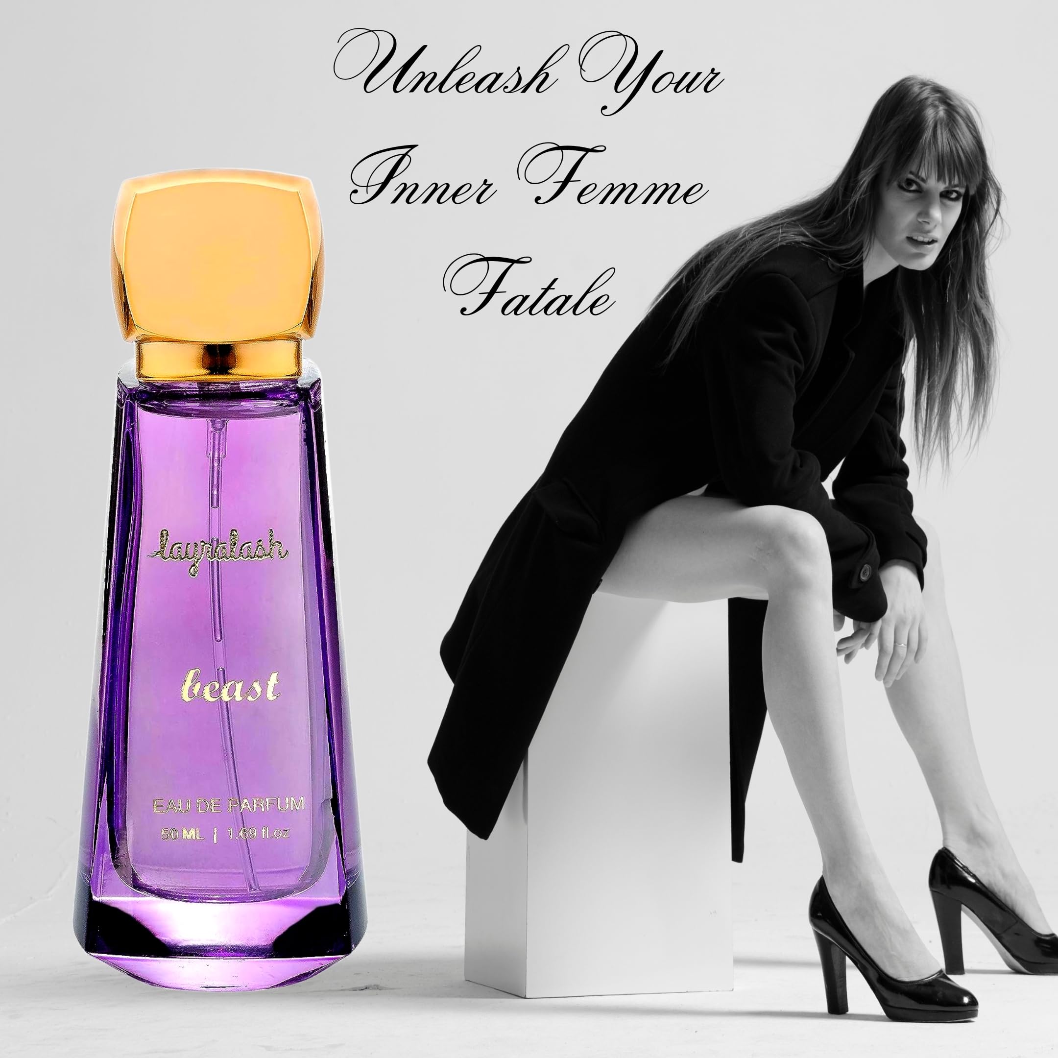 LAYRALASH BEAST Eau De Parfum for Women - 100% Natural Floral Perfume | Skin-Friendly Daily Fragrance | 50ml | Perfect for Work, Date Night & Special Occasions