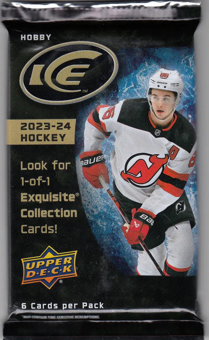 2023-24 Upper Deck Ice Hockey Hobby Pack - Single Pack | Authentic NHL Trading Cards for Collectors & Fans | Perfect for Gifts, Trading, and Game Day Excitement