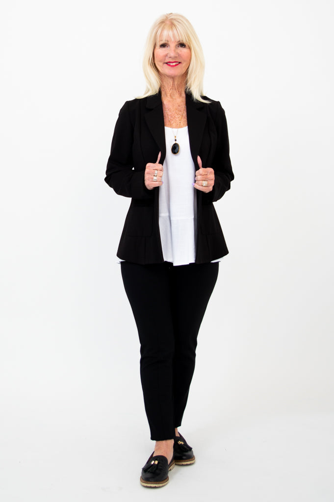 Anders Men's Slim Fit Blazer - Black Modal Blend Suit Jacket for Business, Office & Formal Events