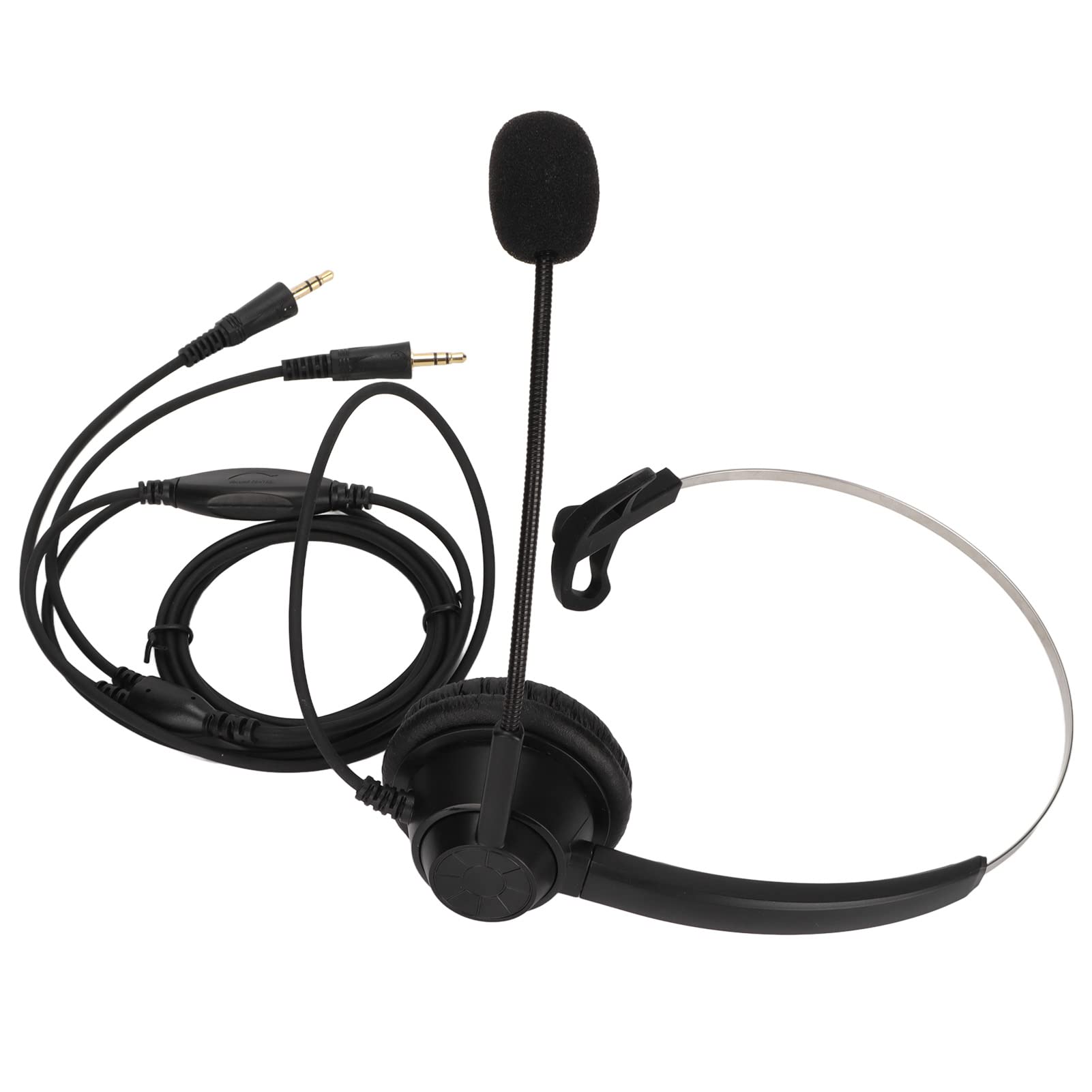 Gaeirt 3.5mm PC Business Headset with Long Cord - Plug & Play Mono Headphone for Office, Home, Classroom & Cell Phone Use - Comfortable Computer Headset for Online Meetings, Remote Work & Distance Learning