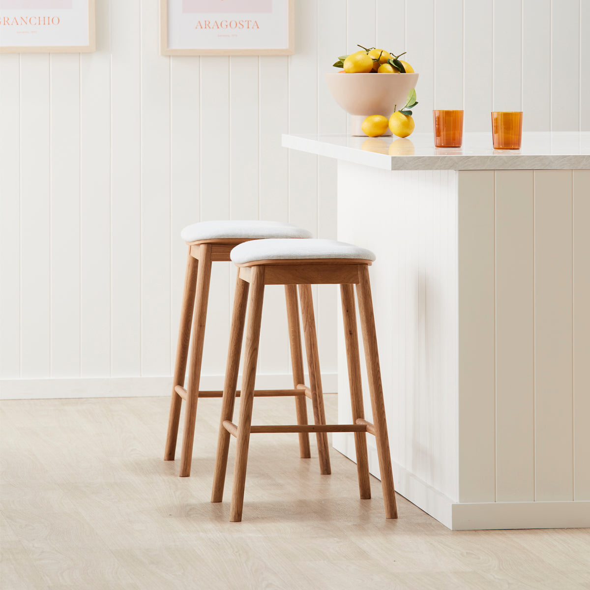 Lando Fabric Backless Bar Stool - Modern Kitchen Island & Counter Height Stool for Dining & Home Decor - Perfect for Small Spaces, Breakfast Nooks & Bars