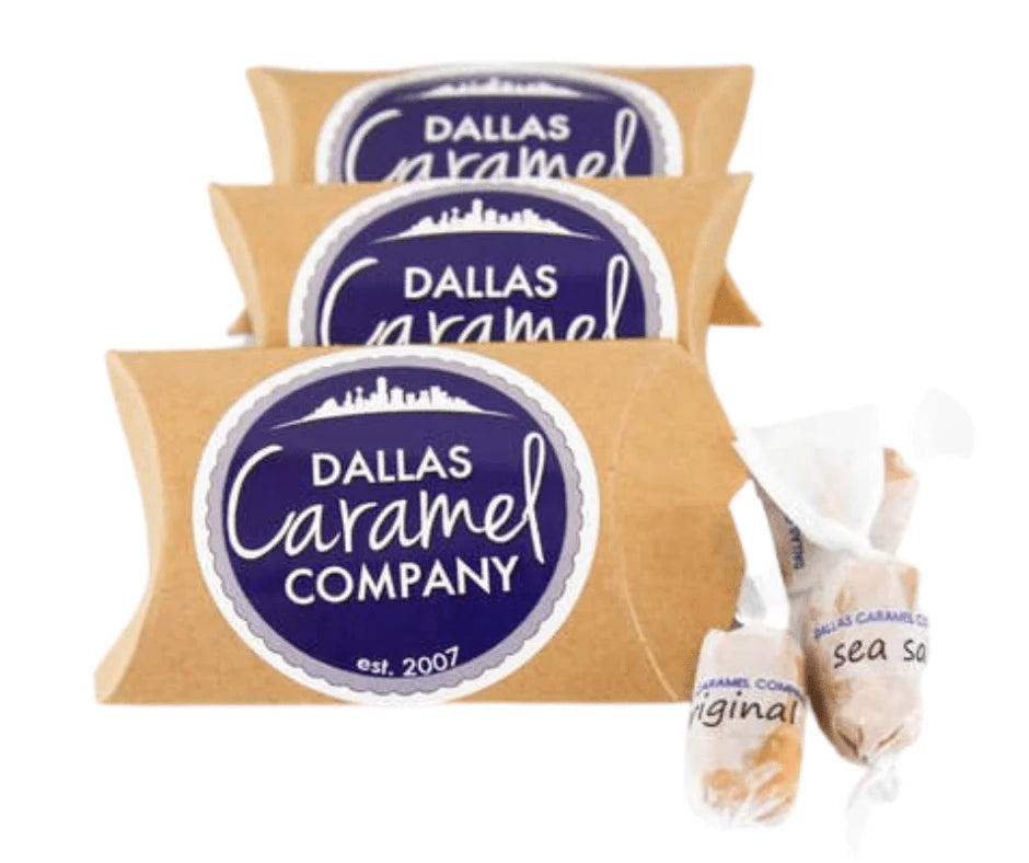 Delicious Holiday Caramels - 3 Piece Gourmet Candy Gift Box | Perfect for Christmas Gifts, Stocking Stuffers & Party Favors