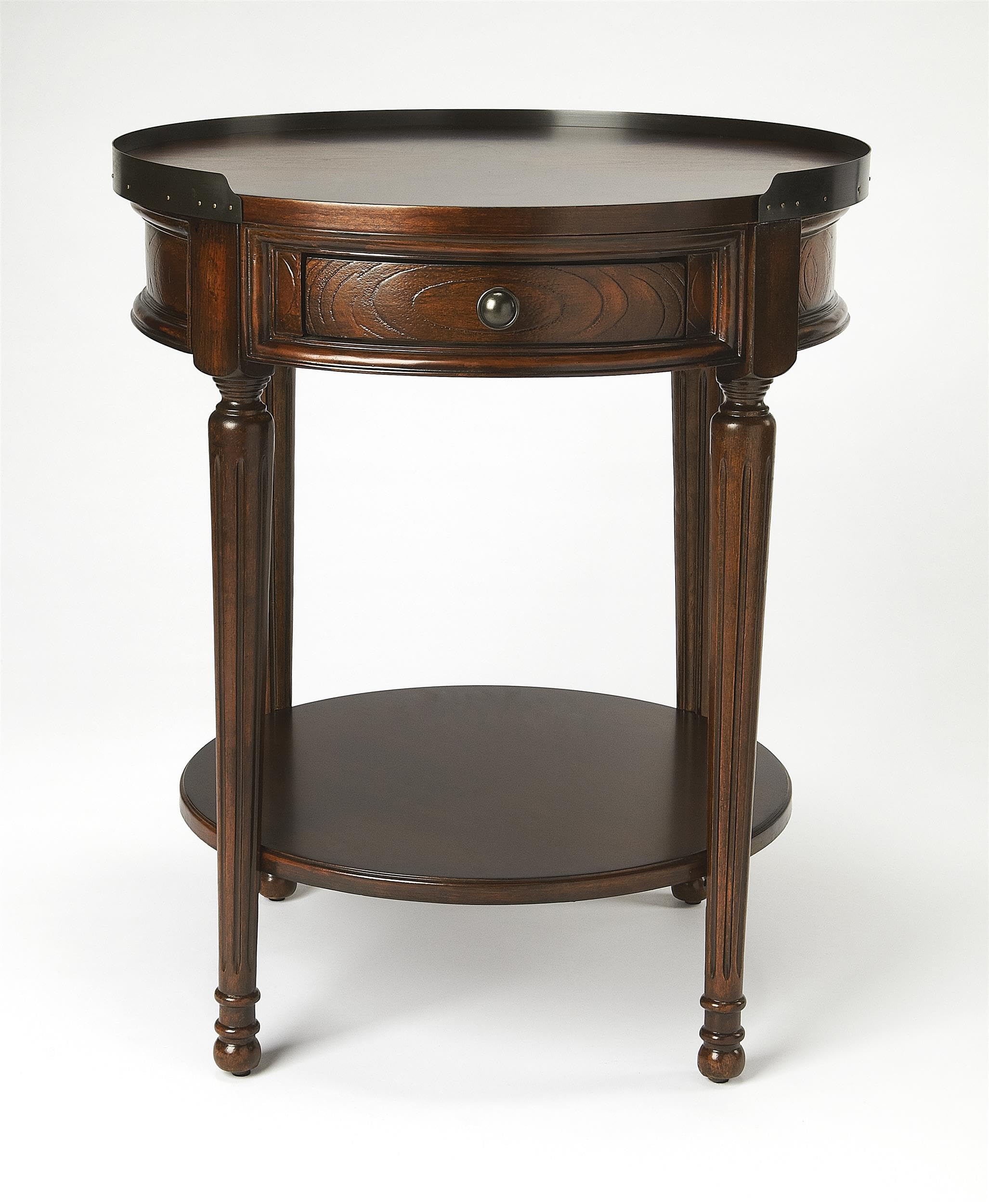 Butler Specialty Transitional Round Accent Table - Plantation Cherry Finish - Perfect for Living Room, Bedroom, or Office Decor